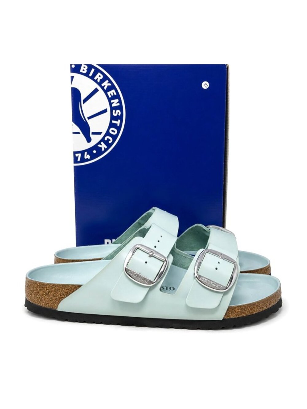 Birkenstock Arizona Big Buckle Surf Green Natural Leather Sandals Womens EU 40 - Picture 3 of 8